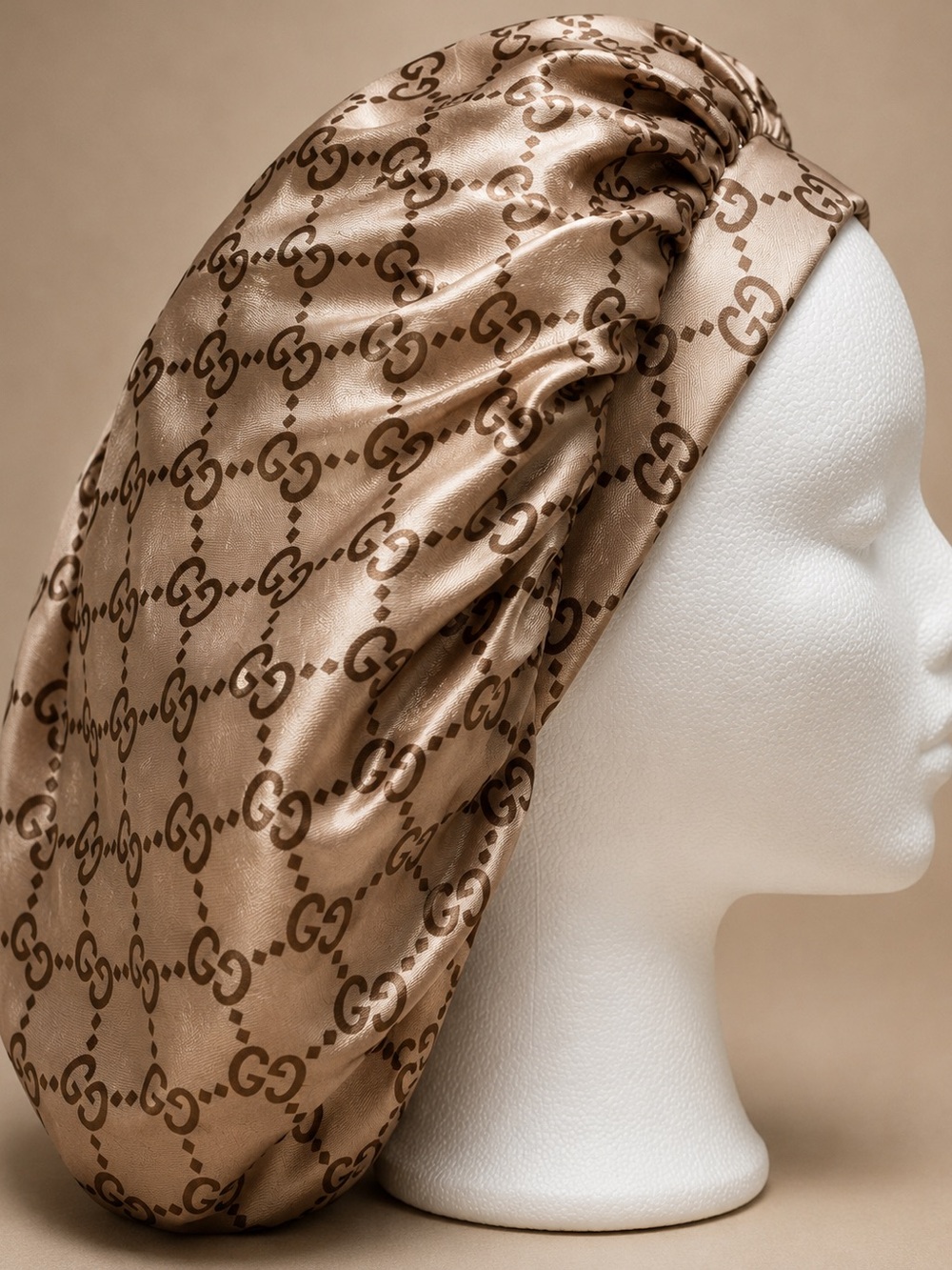 Brown Gucci Hair bonnet